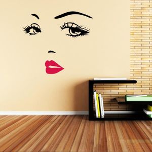 Sourcils Visage Yeux Sexy Lèvres Art Vinyle Autocollant Mural