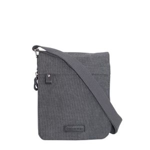 Sac Bandoulière KATANA Toile Et Cuir - 21x17x2cm (extensible 5cm) - Unisexe Multi-poches