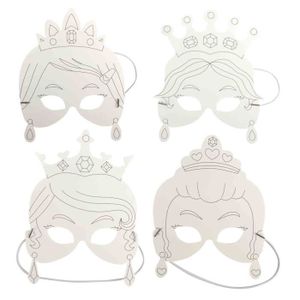 KIT SCRAPBOOKING Masques princesses carton blanc 17 x 35 cm x 4 pcs