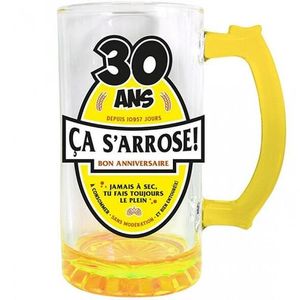 Chope à bière personnalisable avec gravure « Stein Happy 20, 30, 40, 50  »[L1432] - Cdiscount Maison
