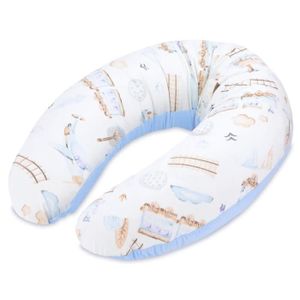 COUSSIN ALLAITEMENT Oreiller pour dormeur latéral 165 x 70 cm - Velours oreiller de couchage avec housse - Entraînez-vous avec du bleu clair