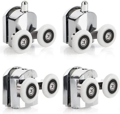 Lot 2 Roulettes De Rechange 25 Mm Pour Porte De Douche Verre 4-8 Mm | Roues Inférieures Alliage + ABS
