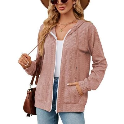 Sweat Zippé Femme Mi-Long Avec Capuche - Polaire Douce, Poches, Coupe Décontractée, Tailles M à 5XL