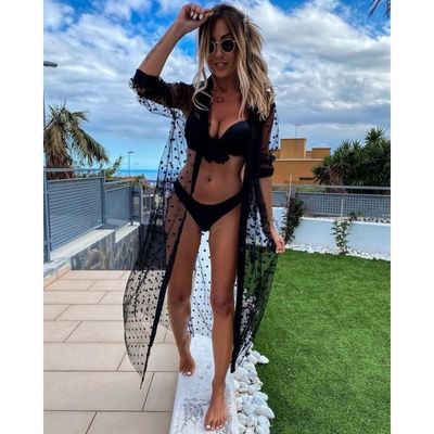 Robe Cache maillot transparent en maille a pois Type Black Blanc Cdiscount Pret a Porter