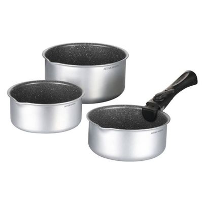 SHOP-STORY Set 3 Casseroles Arthur Martin AM120G + Poignée Amovible – 16/18/20 Cm Tous Feux Induction – Antiadhésif Sans PFOA