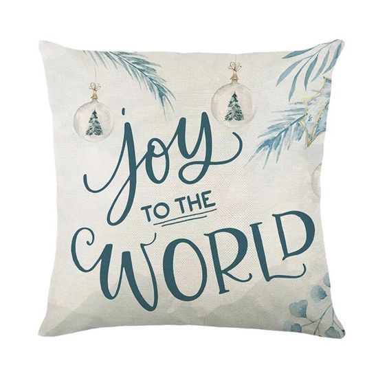 Housse De Coussin 40x40 Cm Noël - Lin Coton, Lavable, Décorative Pour Canapé Ou Chambre