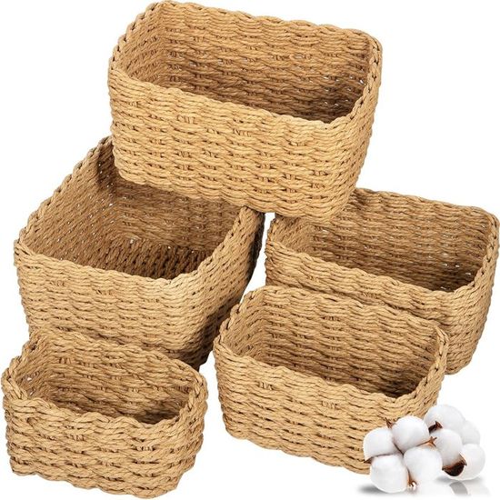 Panier De Rangement Suspendu En Osier - Lot De 2 - Style Rustique - Pour Cuisine, Chambre, Salon - Rangement Jouets, Plantes, Affaires