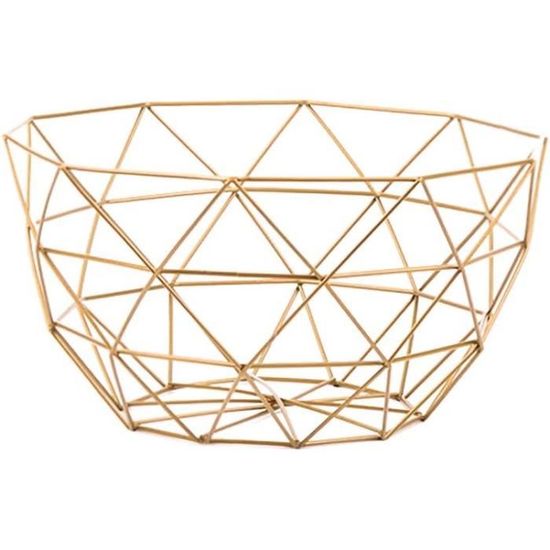 Panier Doré En Fil Métallique – Élégant Pour Fruits, Pain, Légumes Et Décoration De Table Festive