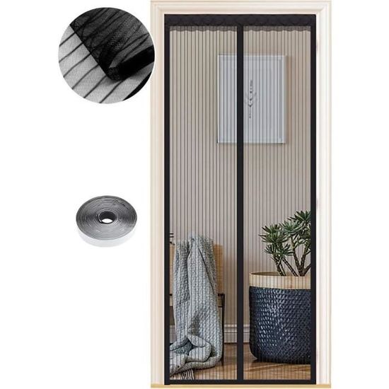Porte Moustiquaire Pour Chats 97x212 Cm – Fermeture éclair, Anti-évasion Pour Portes Intérieures Et Extérieures