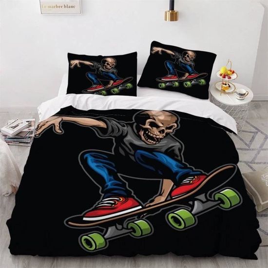 Housse De Couette 140X200Cm Planche De Bois Grise Microfibre Parure De Lit 1 Personne Avec