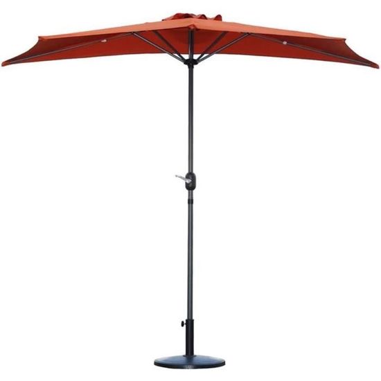 Spetebo Parasol mural semi-circulaire - 250 cm - Gris - Parapluie