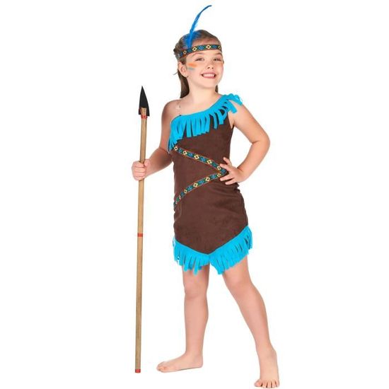 Deguisement Indienne Marron Et Bleu Fille Taille 5 6 Ans S Deguisement Pour Enfant Garcon Et Fille Anniversaire Carnaval Achat Vente Accessoire Deguisement Cdiscount