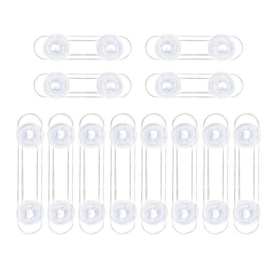 Kit Sécurité Enfant – 14 Verrous Adhésifs Pour Portes, Tiroirs Et Placards – Sans Perçage