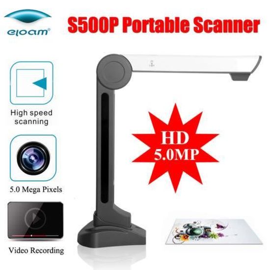 S500P USB Scanner de documents, Lecteur Numérisation Rapide 5.0Mega ...
