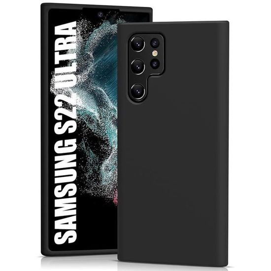 Coque pour Samsung S22 Ultra - Souple Silicone Haute Résistance Découpage Précis Noir