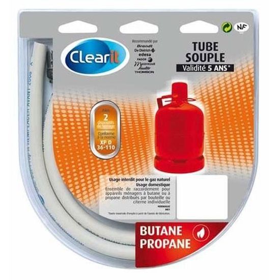 KEMPER - Tuyau gaz butane/propane flexible 2.00 m raccords à visser 20/150 et G1/2