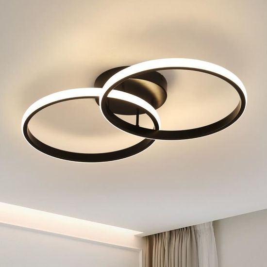 Plafonnier LED Malanje En Métal Noir, Luminaire Design à 3