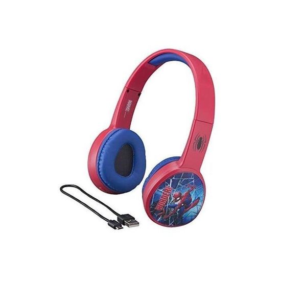Casque Bluetooth Spiderman Kidsafe - KID UNIVERS - SM-B36V - Rouge et bleu - A partir de 4 ans