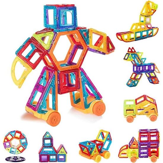 MAGBLOCK Lot de 102 blocs de construction magnétiques pour enfants de 3 à 8 ans, jouets sensoriels éducatifs STEM parfaits pour l'apprentissage préscolaire MAGBLOCK Lot de 102 blocs de construction magnétiques pour enfants de 3 à 8 ans, jouets sensoriels éducatifs STEM parfaits pour l'apprentissage préscolaire
