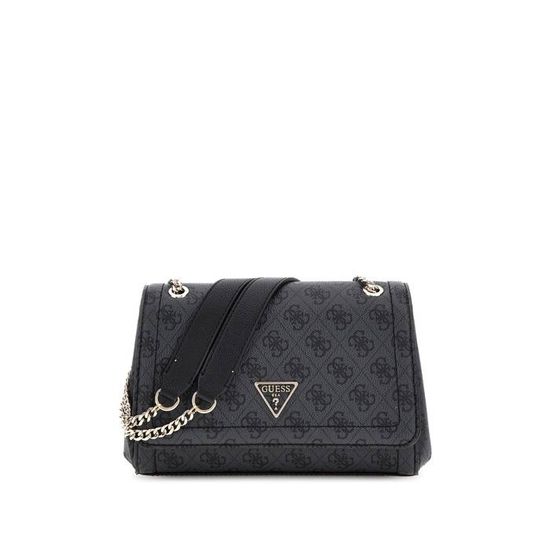 Sac à Main GUESS Amorette Girlfriend Satchel – Noir, Design élégant, Bandoulière Réglable, Compartiments Pratiques Pour Le Quotidien Ou Les Sorties