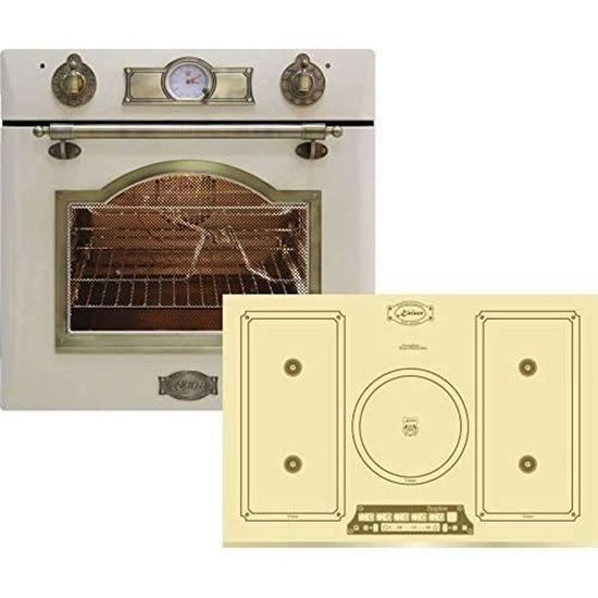 Set Forno Incasso Retrò Kaiser EH 6355 ElfEm + Piano Induzione KCT 6195 – 60 Cm, 8 Funzioni, Avorio, German Design Award
