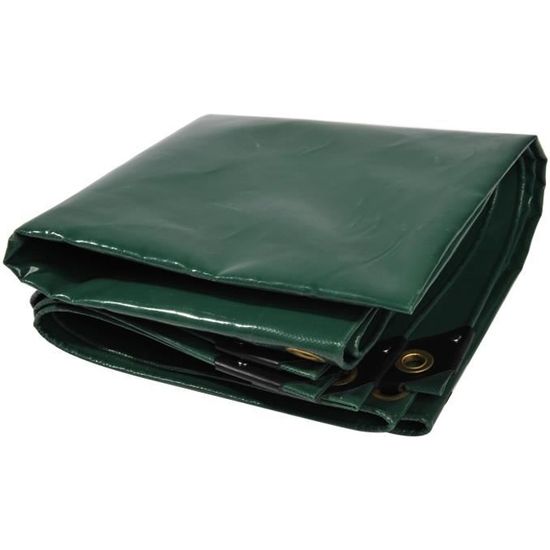 Bâche premium NEMAXX PLA45 400x500 cm - vert avec illets, 650 g/m² PVC, abri, toile de protection - étanche, résistante, 20m²