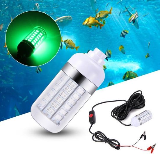 12V LED sous-marine submersible nuit pêche lumière  Squid bateau ampoule sous-marine,Lumière verte