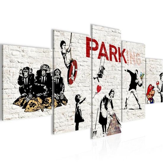 Image sur toile 1 pièce de la marque allemande Visario 80 x 60 cm Banksy Bazooka 4172 impressions d'art photos Décoration Murale