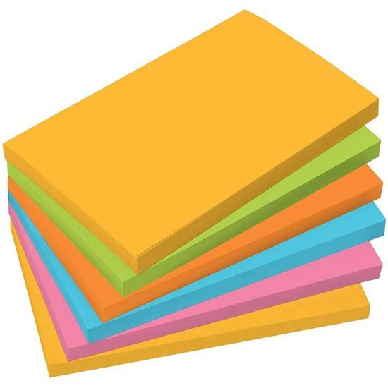Lot De 8 Blocs De Notes Autocollantes Colorées - 76 X 76 Mm - 8