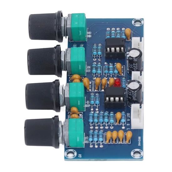 Ne5532 Carte préamplificateur de tonalité 2.1 canaux Égaliseur audio Caisson de basses Contrôle de tonalité Préamplificateur Dc10-24 V