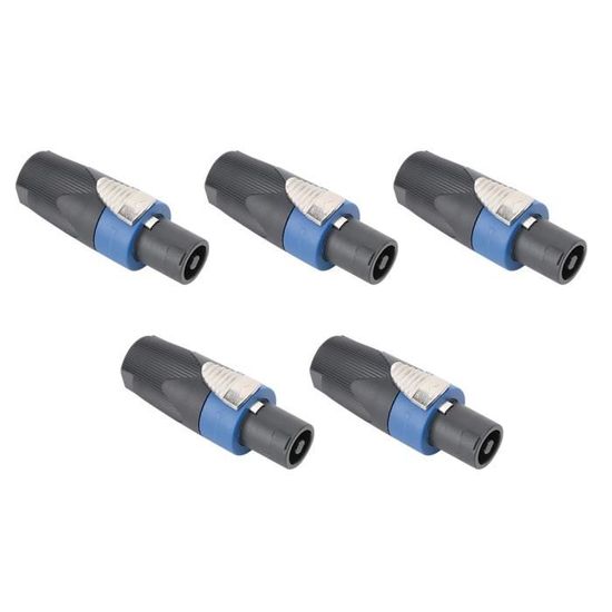 WUXIAOLINDADALA 4PCS Connecteur de Prise de Panneau Jack 4 pôles Haut- Parleur Audio Twist Lock Montage carré Rond pour Neutrik Speakon NL4MP NL4MPR NL4FC NL4FX Série NLT4X NL4 NL2FC NL2 Noir
