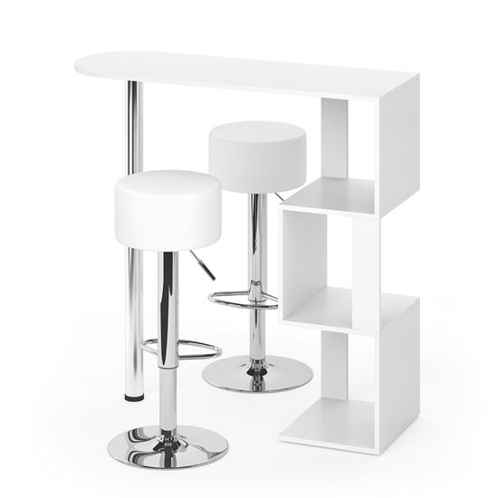Tavolo Bar SoBuy Design Industriale - Piano Espandibile 120cm, Nero Con Ripiani