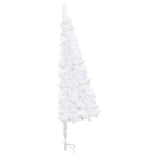 (329170) Sapin de Noël artificiel d'angle Blanc 210 cm PVC SWT