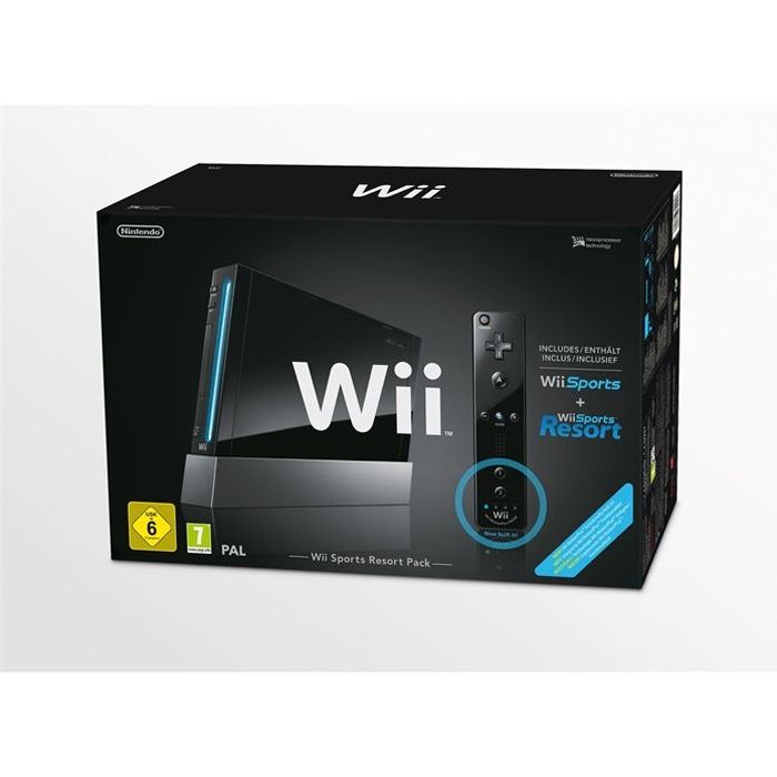 Console Wii Noire Sports Resort Pack avec Jeux Wii Sports