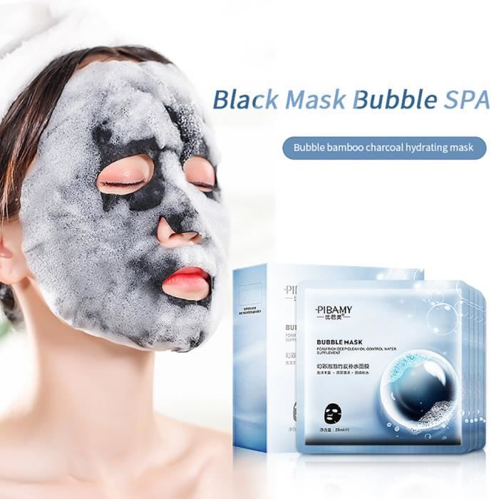 Detox Oxygen Bubble Sheet Mask hydratant noir visage blanchissant soins du visage XDD90803684