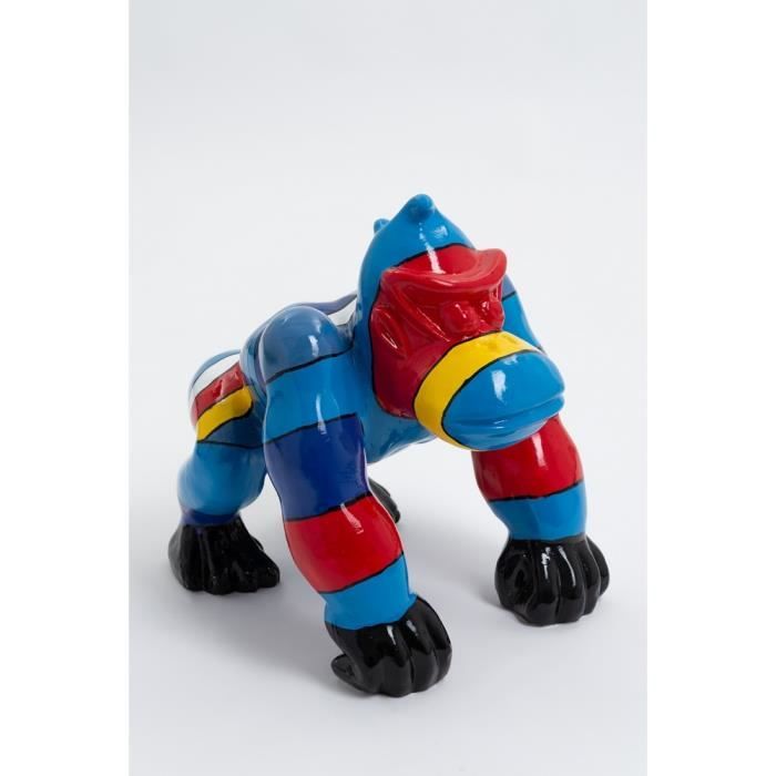 Statue singe gorille mini donkey kong taille S design multibleu - LIKASI - 36cm -