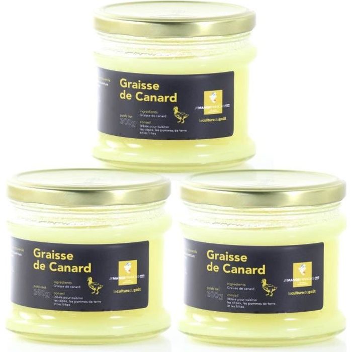 Graisse de canard par lot de 3 - Graisse de Canard Origine France