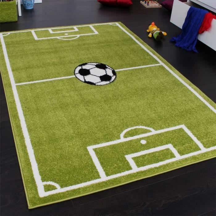 Tapis Chambre d'Enfant Tapis de Jeux Terrain De Football Vert [80x150 cm]