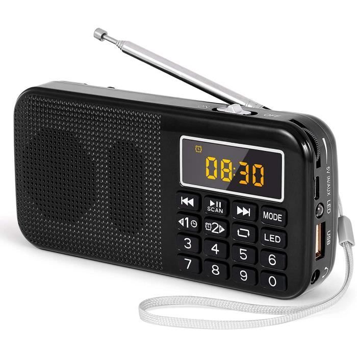 RADIO CD - RADIO CASSETTE - FM PRUNUS J-725 Radio Portable, Radio FM avec Batterie Rechargeable de Grande Capacité (3000m267