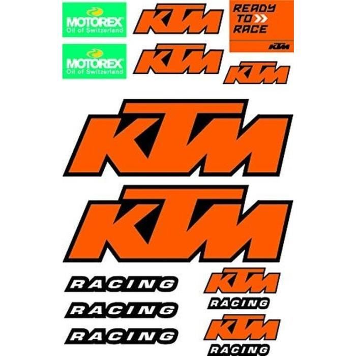 Autocollant Adhésif Vinyle Compatible Avec KTM Moto Chien Enduro Impression Digital Laminé Contre Uvi et Rayures Feuille A 4 (13...