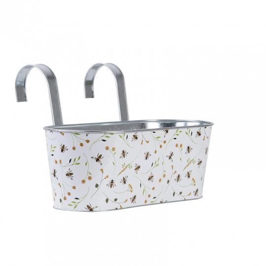 Jardinière en zinc abeilles avec crochet