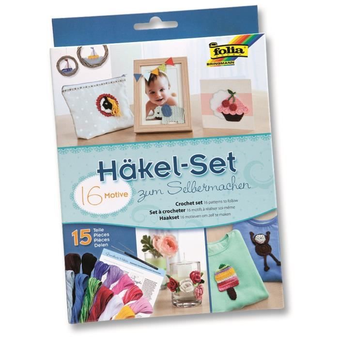 FOLIA Set à Crocheter de 16 Pièces