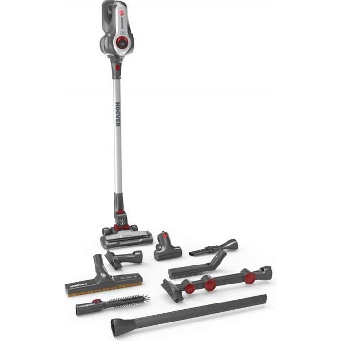 Hoover RA22HCG Aspirateur Balai, 0.7 liters, Gris, Rouge, Argent