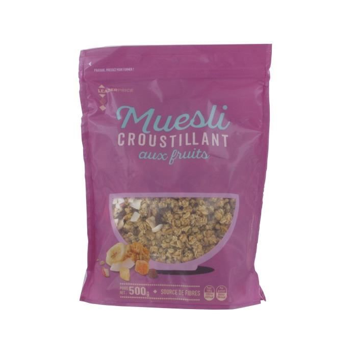 Céréales muesli croustillant aux fruits - 500g
