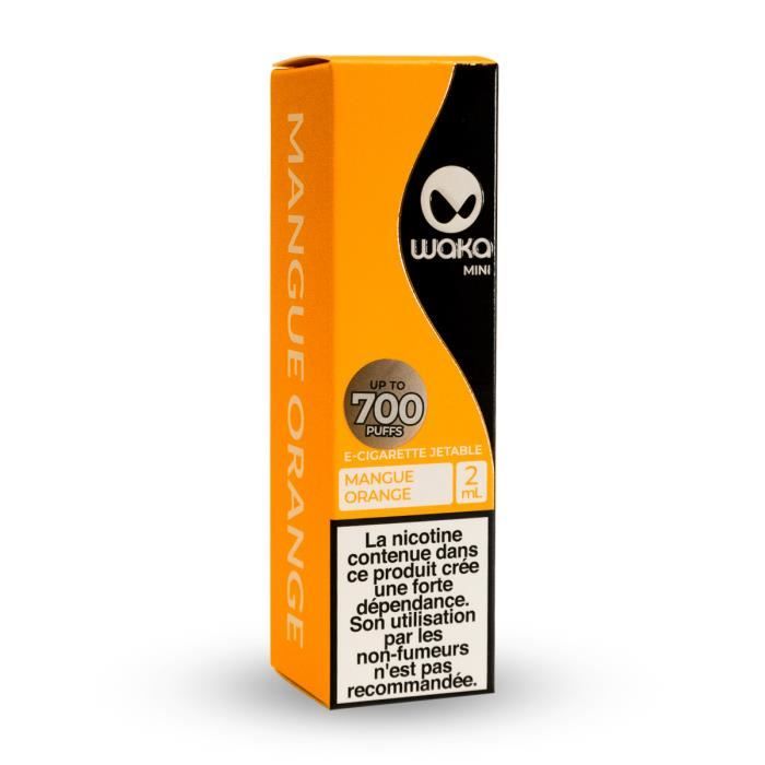 WAKA MINI - cigarette électronique jetable - 700 Puffs - Mangue Orange - 18mg-ml