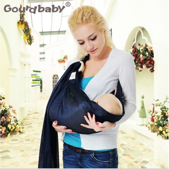Echarpe de portage bébé ous enfant coton boucle double boucle Sling respirante