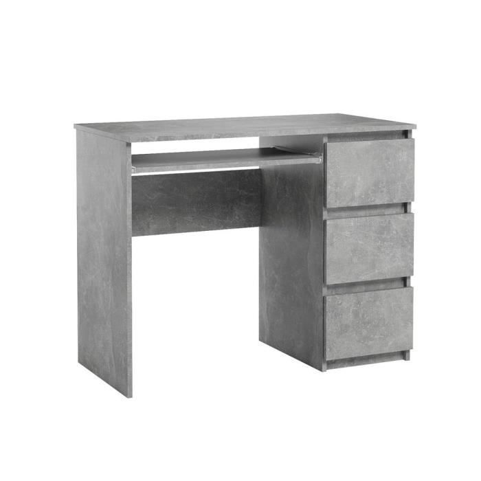 Bureau d'ordinateur. Bureau très élégant avec des tiroirs. Bureau informatique HEINI gris