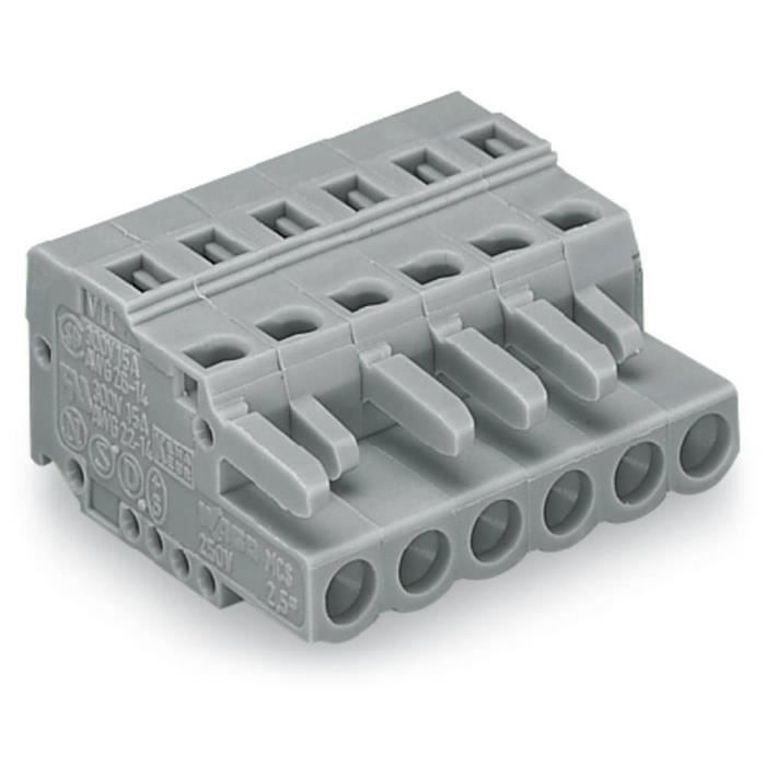Boîtier pour contacts femelles série 231 WAGO 231-108-026-000 femelle, droit Nbr total de pôles 8 Pas: 5 mm 50 pc(s)