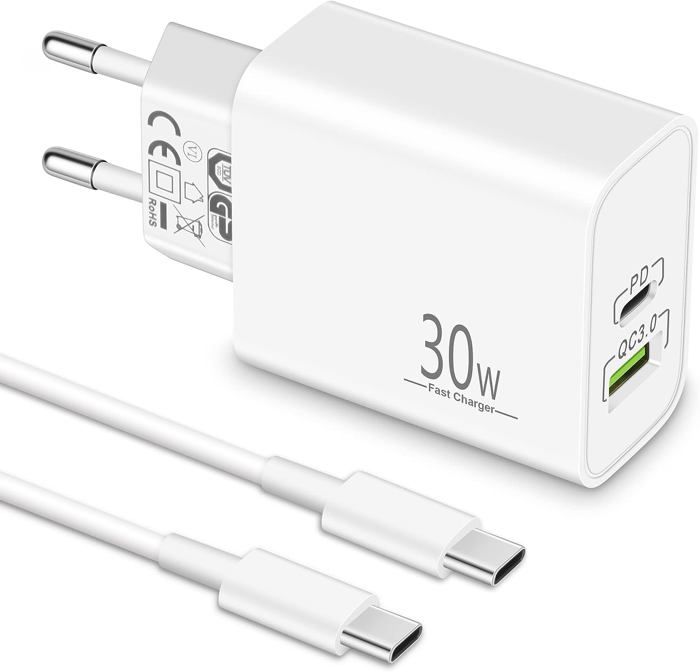 Chargeur Rapide 67W DONOONIS USB-C - Compatible Xiaomi Redmi Note Series - Câble 1,5m Inclus - Protection Surtension