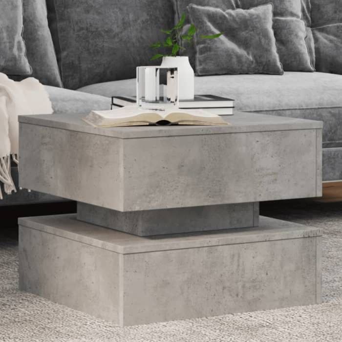 vidaXL Table Basse avec Lumières LED Bout de Canapé Table dAppoint Meuble de Salon Salle de Séjour Intérieur Moderne 839857